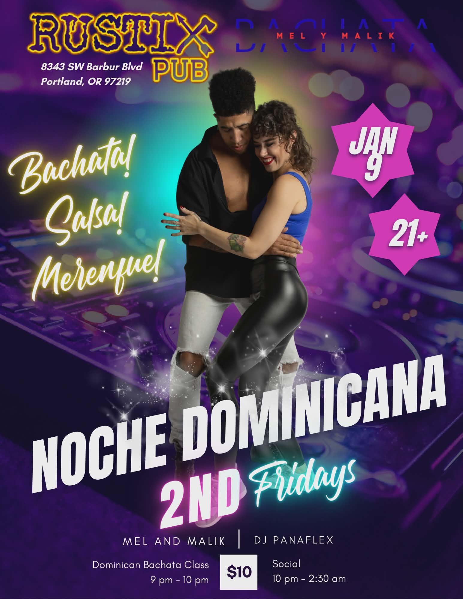 Noche Dominicana at Rustix Pub in Portland, Oregon. January 9, 2026. Bachata, Salsa, Merengue